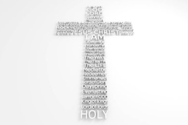 Cross With Biblical Names of JESUS CHRIST clipart
