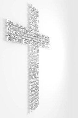 Cross With Biblical Names of JESUS CHRIST clipart