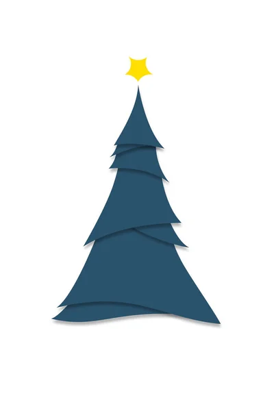 Estilo minimalista Moderno Azul Árbol de Navidad Ilustración — Foto de Stock