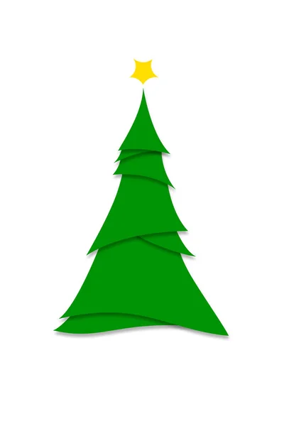 Estilo minimalista Modern Green Christmas Tree Ilustração — Fotografia de Stock