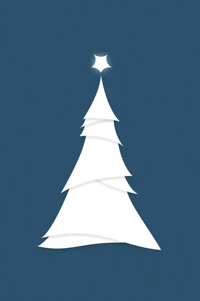 Estilo minimalista Moderno Árbol de Navidad Blanco Ilustración — Foto de Stock