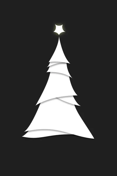 Estilo minimalista Moderno Árbol de Navidad Blanco Ilustración — Foto de Stock