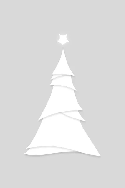 Estilo minimalista Moderno Árbol de Navidad Blanco Ilustración — Foto de Stock