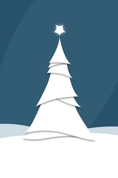 Estilo minimalista Moderno Árbol de Navidad Blanco Ilustración — Foto de Stock