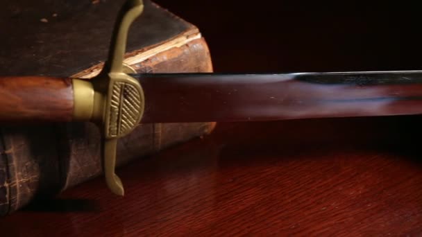 One Hundred Fifty Year Old Bible Sword — Stock Video