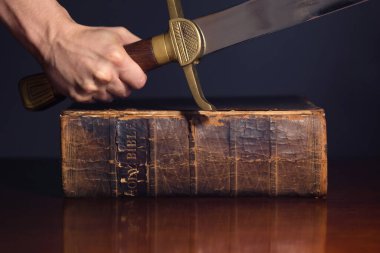 Young Athletic Man with His Bible and Sword