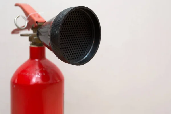 Inicio Extintor Incendios Con Base Roja Boquilla Negra — Foto de Stock
