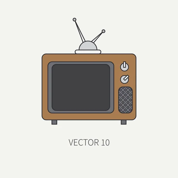 Çizgi düz renk vektör simge unsurları film yapımı ve Multimedya - eski analog tv. Karikatür tarzı. Sinema. Vektör çizim ve tasarım ve duvar kağıdı için öğe. Koleksiyon. Senaryo. Film.