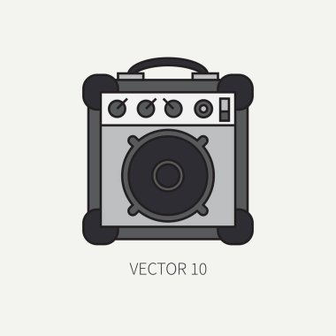 Hat düz renk vektör simge müzik donanımları - gitar amplifikatör. Punk rock tarzı. Resimde doku tasarım, duvar kağıdı için.