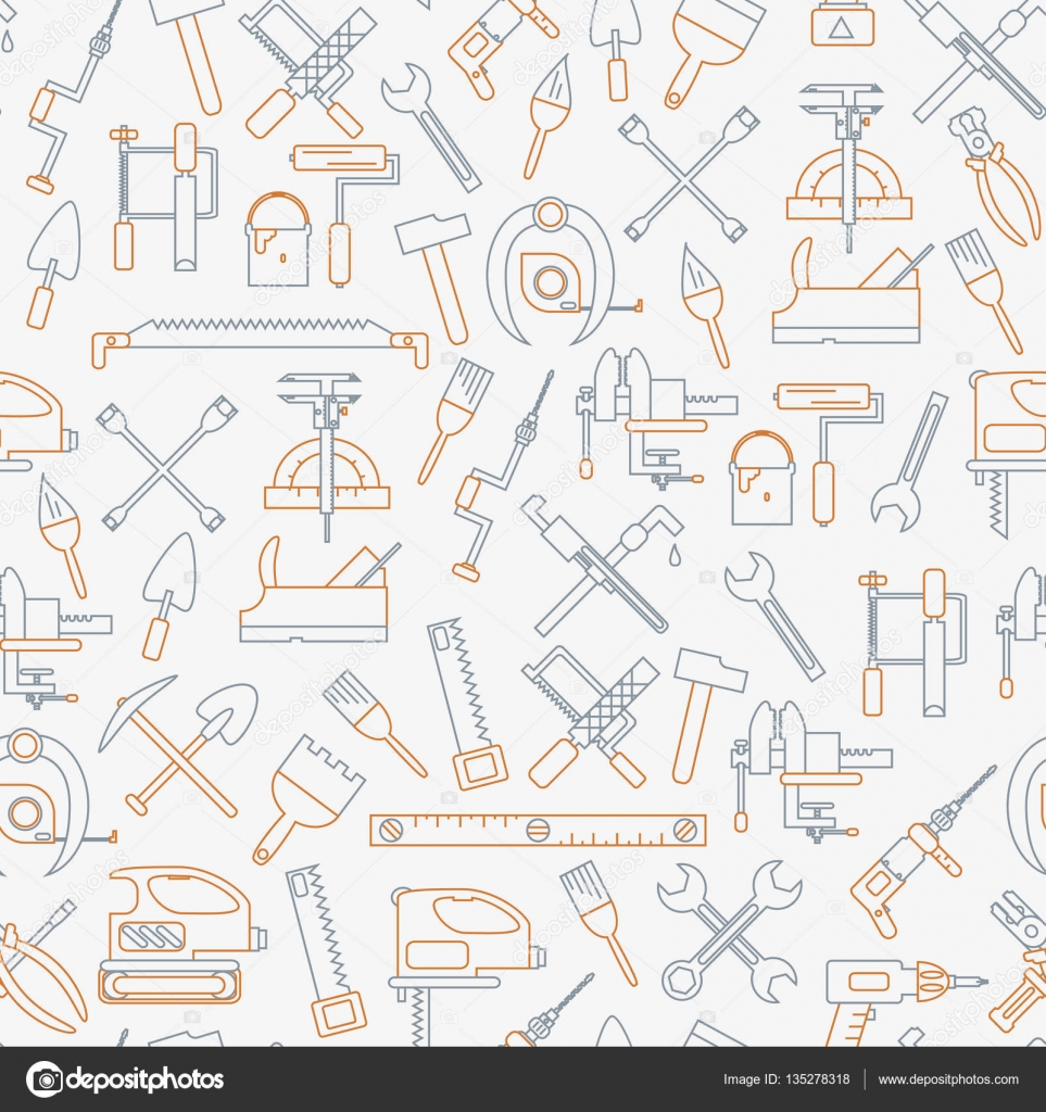 Pattern St Tool | seamless line pattern with working tools for construction Pattern St Tool | seamless line pattern with working tools for construction