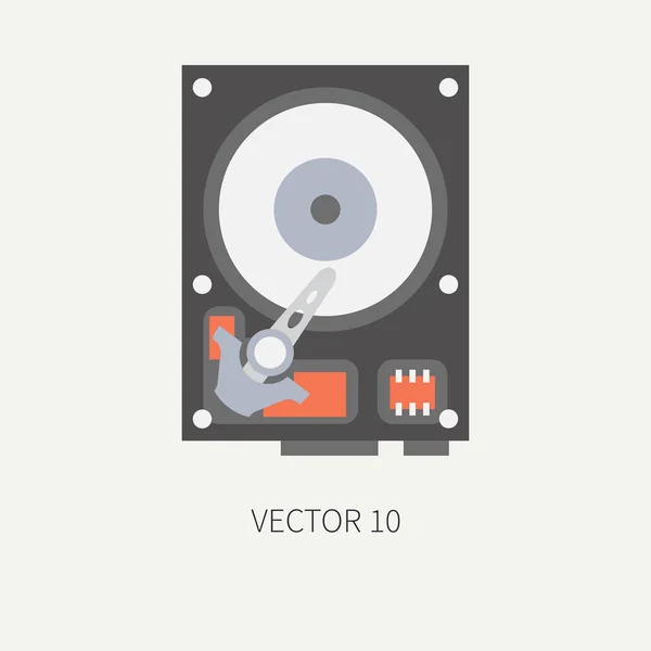 Simples vetor de cor plana ícone da parte do computador armazenamento de dados hdd. Cartoon Jogos digitais e escritório de negócios dispositivo de desktop pc. Dispositivo de inovação. Placa. Ilustração e elemento para o seu design, papel de parede — Vetor de Stock