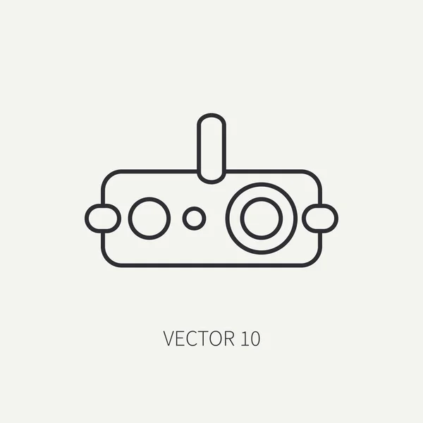 Ícone militar vetor plano de linha - dispositivo de visão noturna. Equipamento e armas do Exército. Assalto. Soldados. Armamento. Munições. Estilo dos desenhos animados. Ilustração vetorial e elemento para o seu design e papel de parede . — Vetor de Stock