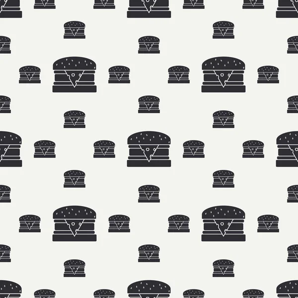 Abstract seamless background pattern in hipster style with fastfood element - burger. Vector illustration texture for your design, wallpaper. — Stock Vector