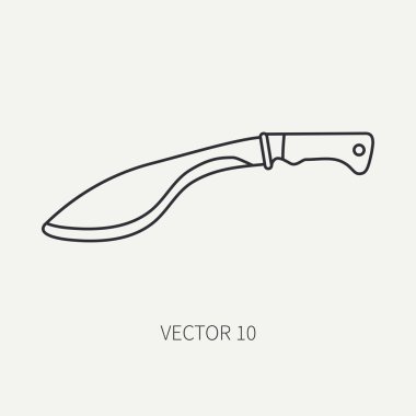 Çizgi düz vektör av ve kamp simgesi pala. Avcı donanımları, donatma. Retro karikatür tarzı. Yaban hayatı seyahat. Kamuflaj. Orman. Doğa. Çizim ve tasarım ve duvar kağıdı eleman.