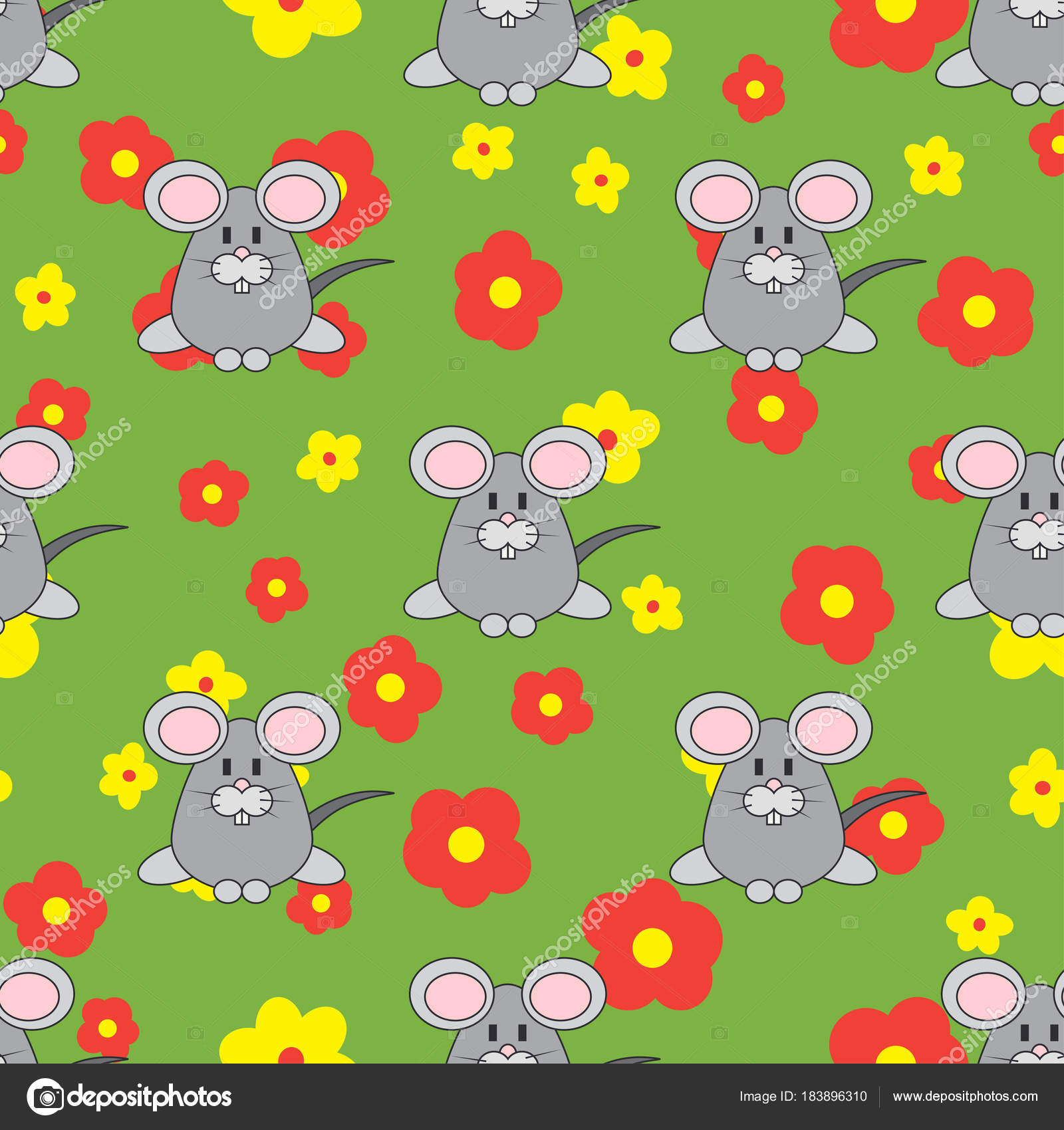 Stile cartone animato Doodle per bambini Fiori Appena nato Illustrazione vettoriale elemento per il vostro disegno carta da