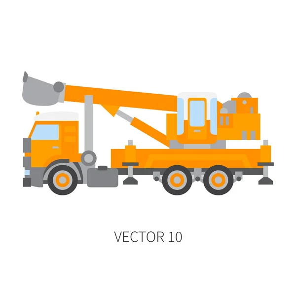 Renk düz vektör simge inşaat makine kamyon tarak. Sanayi tarzı. Kurumsal kargo teslim. Ticari ulaşım. Bina. İş. Mühendislik. Dizel. Gösterim amacıyla tasarım.