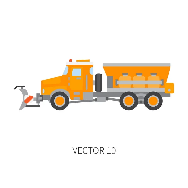 Цвет простой вектор икона строительной техники снегоочиститель грузовик чаевые. Промышленный стиль Доставка корпоративных грузов. Снег убрать лопату. Коммерческие перевозки. По делам. Дизельная энергия. Иллюстрация . — стоковый вектор