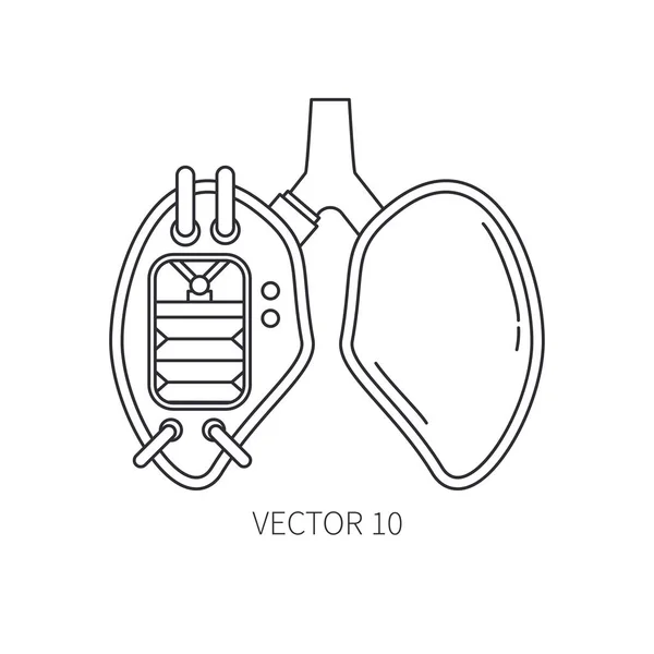 Bionic płuc i tchawicy protezy linii ikona. Bionic protezy. Biotechnologia futurystyczny medycyny. Technologia przyszłości. Robota medycznego mechaniczne sztucznego implantu, znak i symbol. Transplantacji. — Wektor stockowy