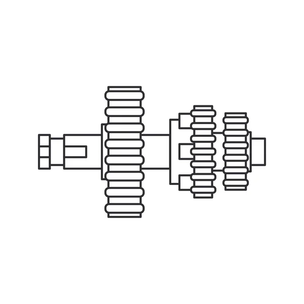 Çizgi vektör ikonu otomobil parçaları aksesuar sürüş teçhizatı. Tamir ekipmanları. Motor elementleri kataloğu. Eski bir araç sembolü. Motosiklet tamircisi. Ulaşım. Grafiksel element arkaplanı