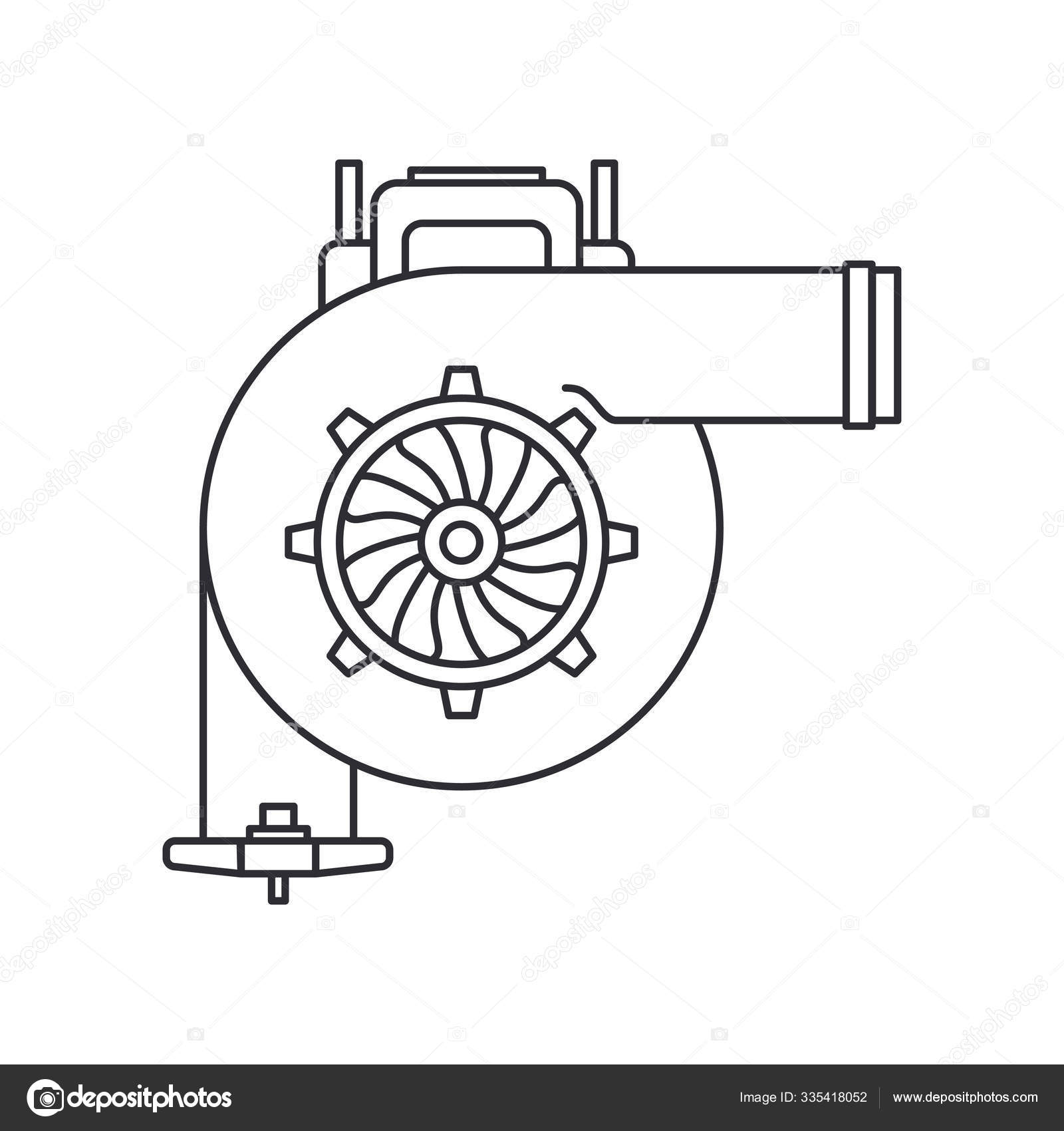 Line vector icon auto moto parts accessories boost turbine. Repair service  equipment. Engine elements shop catalog. Vintage vehicle symbol. Motorcycle  mechanic. Transportation. Graphic background sign Stock Vector Image by  ©otapunk #335418052