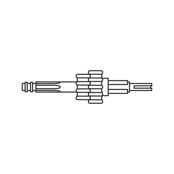 Linienvektorsymbol auto moto parts Zubehör Antriebsrad. Reparaturservice-Ausrüstung. Motorelemente Shop-Katalog. Oldtimer-Symbol. Motorradmechaniker. Transport. Hintergrund für grafische Elemente — Stockvektor