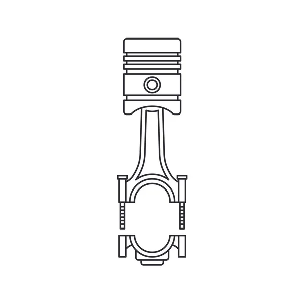 Linienvektorsymbol auto moto parts zubehör - kolben. Reparaturservice-Ausrüstung. Motorelemente Shop-Katalog. Oldtimer-Symbol. Motorradmechaniker. Transport. Hintergrund für grafische Elemente. Stockvektor