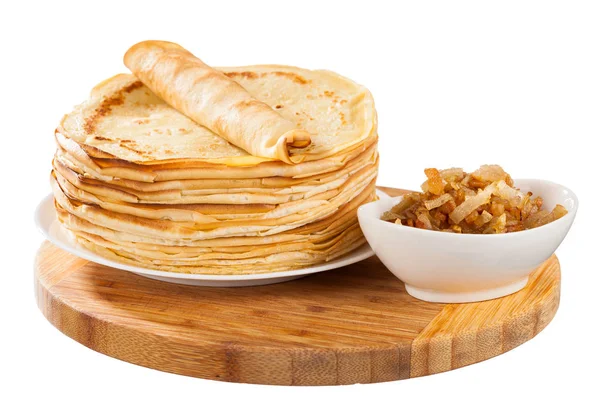 Pannkakor fyllda med kött — Stockfoto