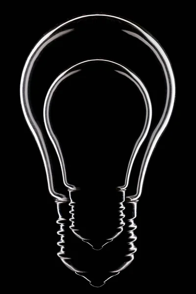 Концепція Лампочки Ізольована Чорному Тлі — стокове фото