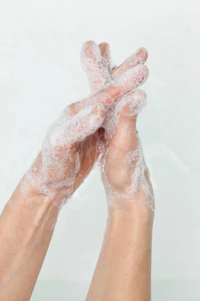 Lávese Bien Las Manos Con Jabón Higiene —  Fotos de Stock