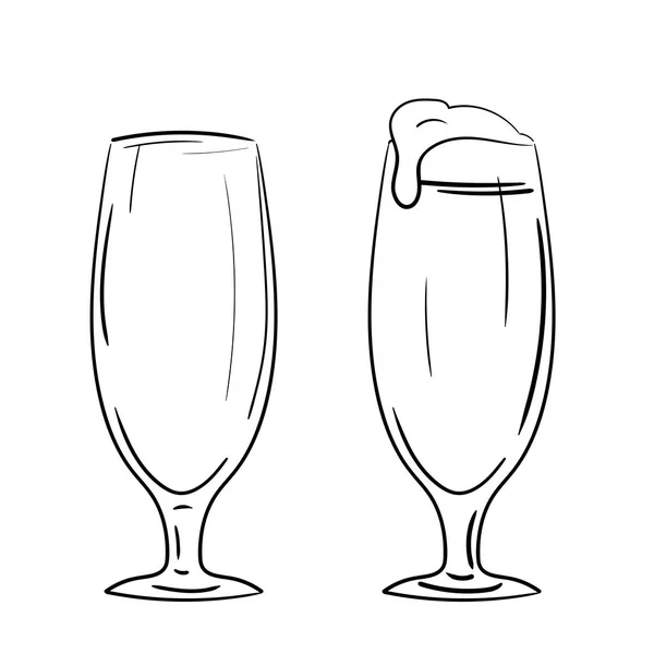 Два бокала пива — стоковый вектор