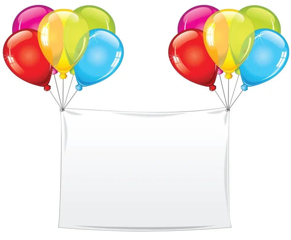 Blank Holiday Birthday Banner with Balloons