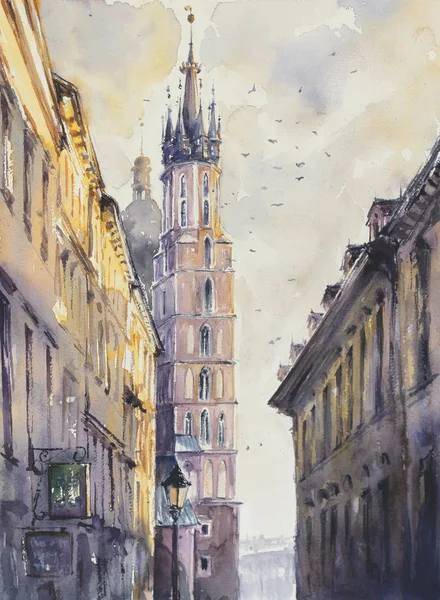 Florianska Straße in der Altstadt, Krakau, — Stockfoto