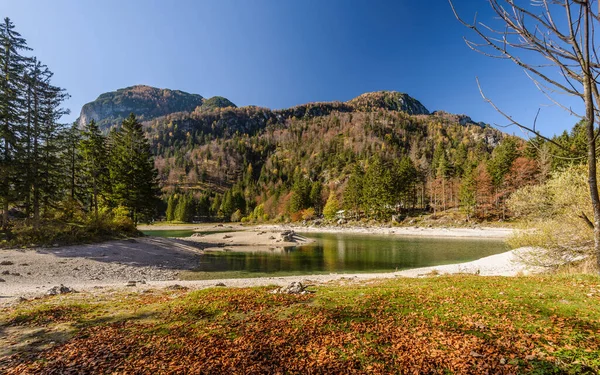 Raibl Lake Predilského Průsmyku Italských Alpách — Stock fotografie