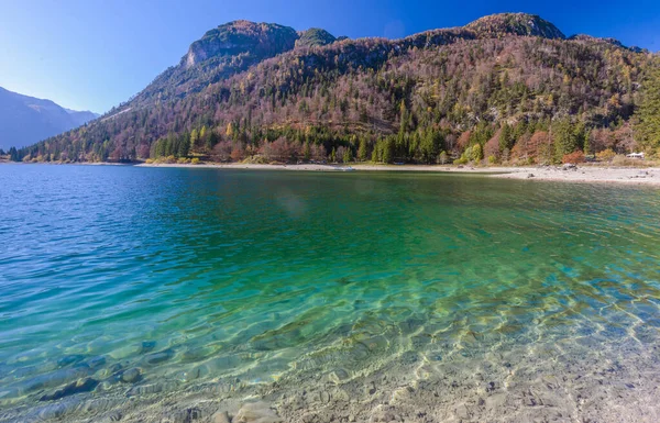Raibl Lake Nära Predil Pass Italienska Alperna — Stockfoto