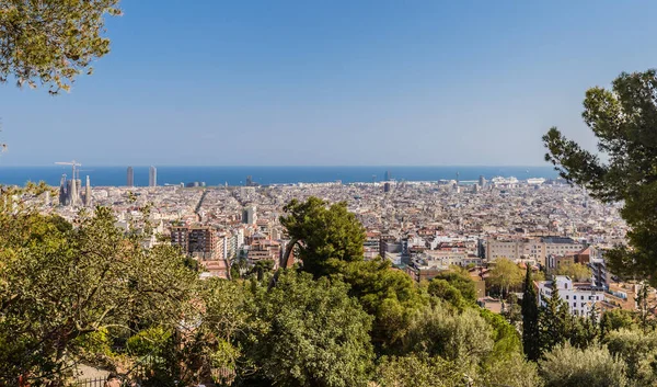 巴塞罗那市的空中全景 西班牙 — 图库照片