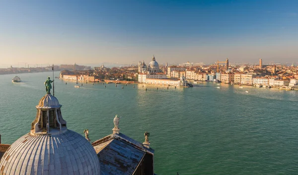 Panorama Veneza Vista Aérea Piazza San Marco Mark Square Campanile — Fotografia de Stock