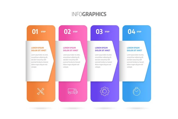 Διάνυσμα σχεδιασμού Infographics. Επιχειρηματική έννοια με βήματα ή διαδικασίες. — Διανυσματικό Αρχείο