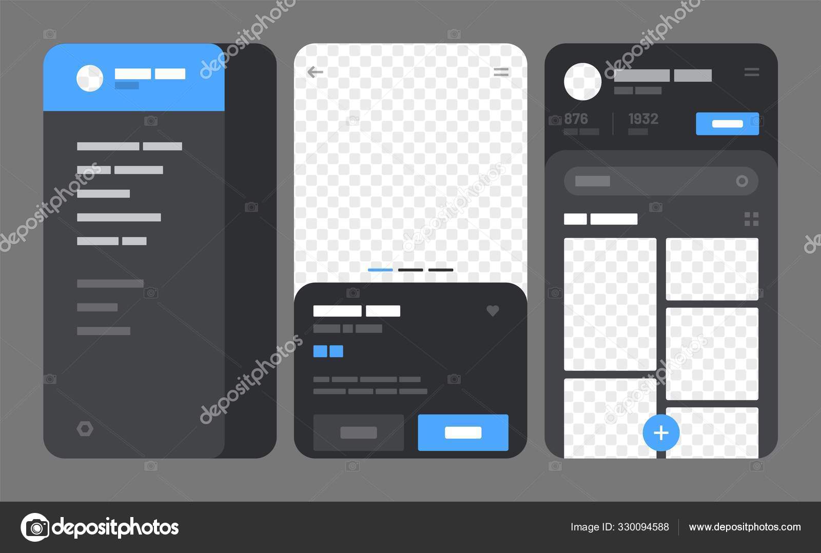 Mobile app concept. Flowchart with UI elements. Stock Vector by ...