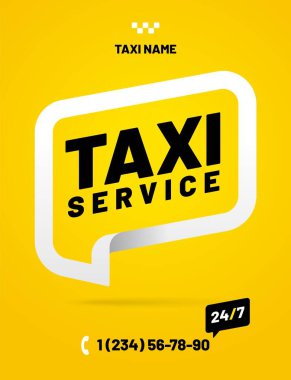 Taksi servisi için vektör tasarım şablonu.