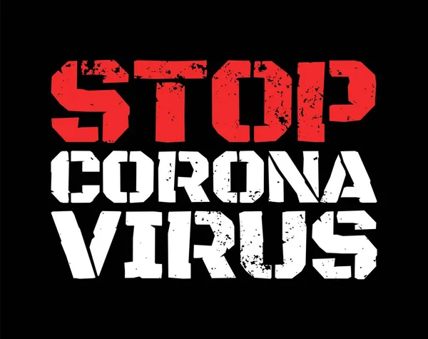 Αφίσα Grunge με coronavirus. 2019-nCoV COVID-19 έννοια. Επίπεδη διανυσματική απεικόνιση. — Διανυσματικό Αρχείο