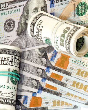 Dolar, arka plan, 100 dolar banka notları