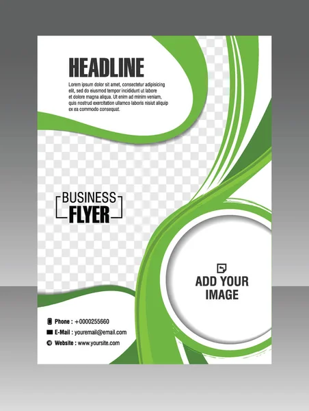 Design de modelo de panfleto de folheto verde elegante vetorial — Vetor de Stock