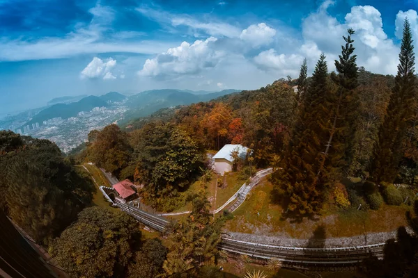 Δρόμος Funicular Στην Πόλη Penang Μαλαισία — Φωτογραφία Αρχείου