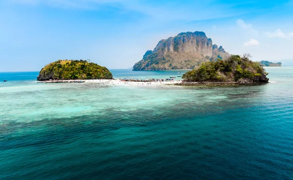 Playa Tropical Entre Dos Islas Mar Andamán Tailandia — Foto de Stock