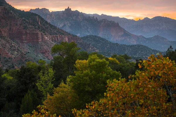 Zion Nationalpark Bei Sonnenaufgang Usa — Stockfoto