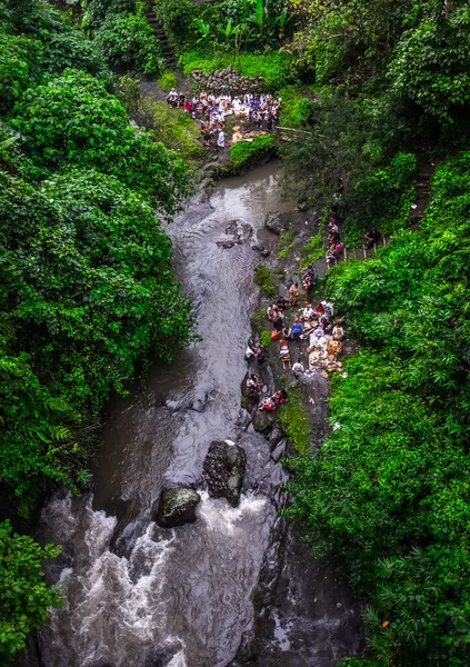 Balijský Obřad Řece Ubud Bali — Stock fotografie