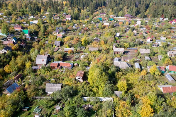 俄罗斯各村舍的空中景观 — 图库照片