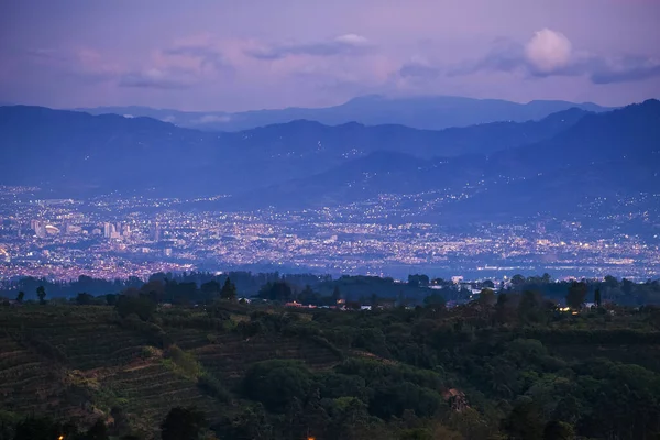 Stad San Jose Schemering Costa Rica — Stockfoto