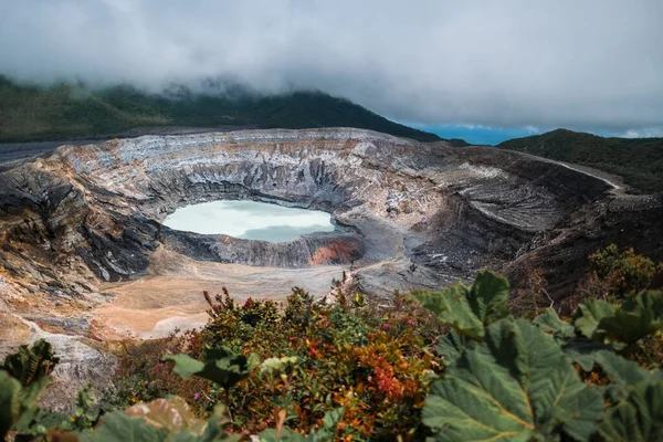 Cráter Activo Principal Del Volcán Poas Costa Rica — Foto de Stock