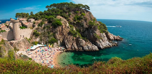 Vista Cidade Tossa Mar Colina Espanha — Fotografia de Stock